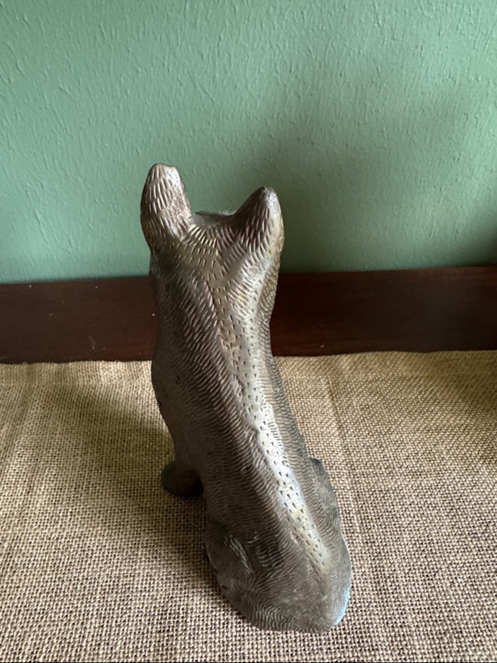 Vintage German Shepherd Dog Figurine Heavy Cast Metal Bronze Finish 7” Decor - Picture 4 of 9